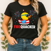 4th Of July Duck Firequacker Patriotic Fourth Of July Funny Womens T-Shirt