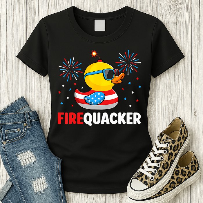 4th Of July Duck Firequacker Patriotic Fourth Of July Funny Womens T-Shirt