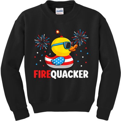 4th Of July Duck Firequacker Patriotic Fourth Of July Funny Kids Sweatshirt