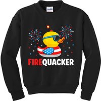 4th Of July Duck Firequacker Patriotic Fourth Of July Funny Kids Sweatshirt