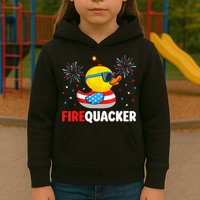 4th Of July Duck Firequacker Patriotic Fourth Of July Funny Kids Hoodie