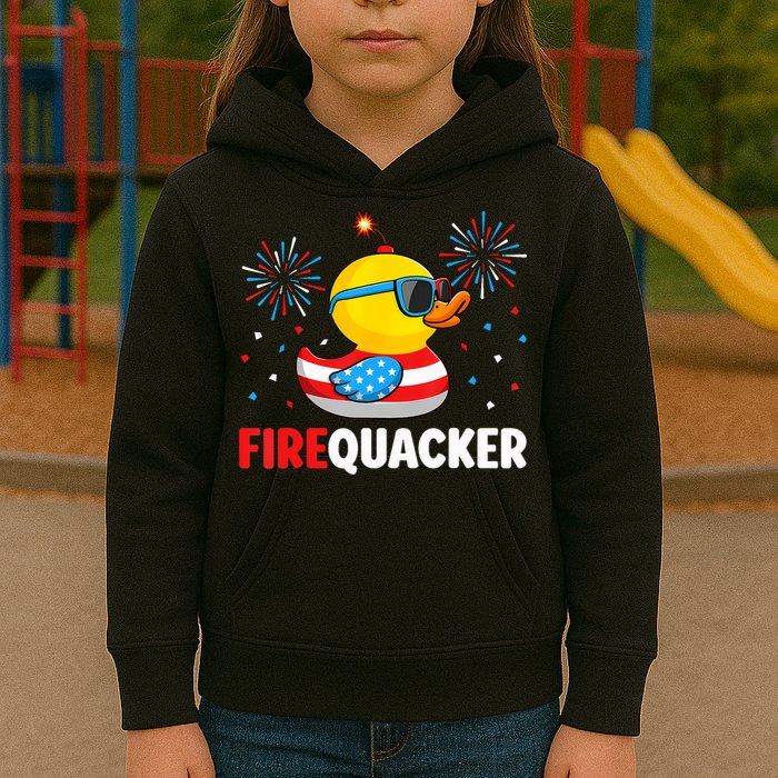 4th Of July Duck Firequacker Patriotic Fourth Of July Funny Kids Hoodie