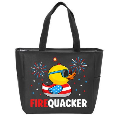 4th Of July Duck Firequacker Patriotic Fourth Of July Funny Zip Tote Bag