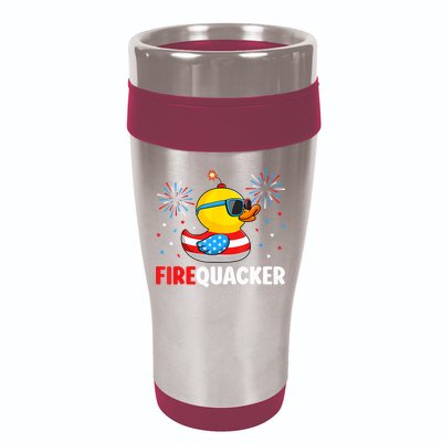 4th Of July Duck Firequacker Patriotic Fourth Of July Funny 16oz Travel Tumbler