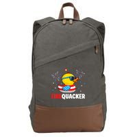4th Of July Duck Firequacker Patriotic Fourth Of July Funny Cotton Canvas Backpack