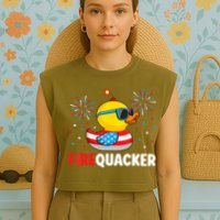 4th Of July Duck Firequacker Patriotic Fourth Of July Funny Garment-Dyed Women's Muscle Tee