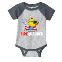 4th Of July Duck Firequacker Patriotic Fourth Of July Funny Infant Baby Jersey Bodysuit