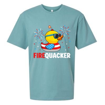4th Of July Duck Firequacker Patriotic Fourth Of July Funny Sueded Cloud Jersey T-Shirt