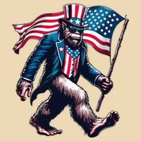 4th Of July Bigfoot Sasquatch American Flag Usa Drawstring Bag