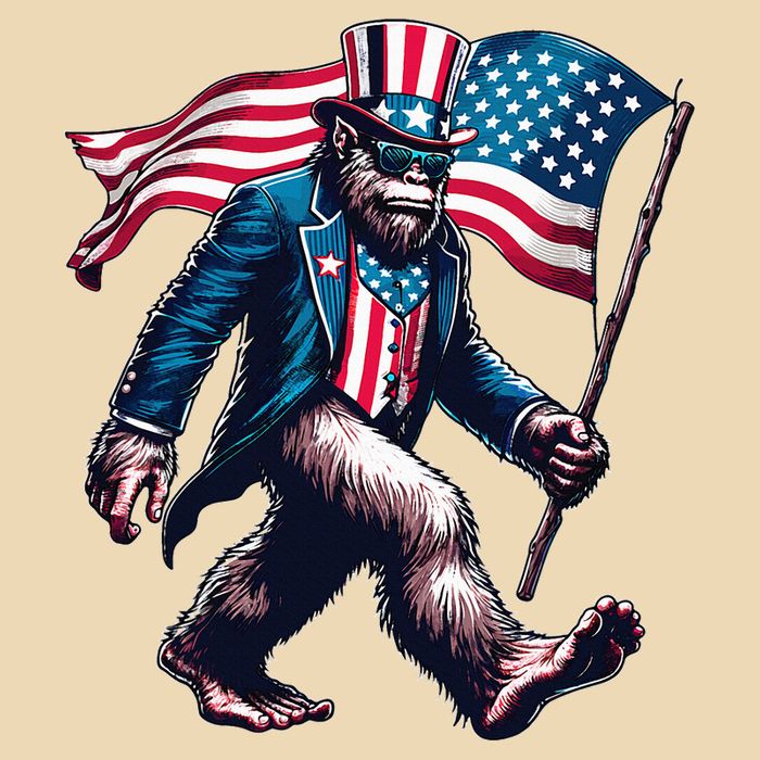 4th Of July Bigfoot Sasquatch American Flag Usa Drawstring Bag