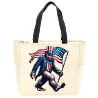 4th Of July Bigfoot Sasquatch American Flag Usa Zip Tote Bag