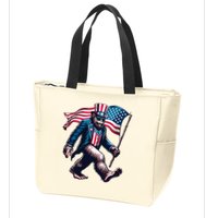 4th Of July Bigfoot Sasquatch American Flag Usa Zip Tote Bag