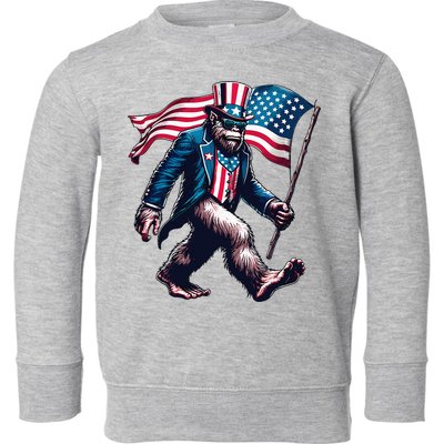 4th Of July Bigfoot Sasquatch American Flag Usa Toddler Sweatshirt
