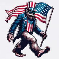 4th Of July Bigfoot Sasquatch American Flag Usa Cooling Performance Crew T-Shirt