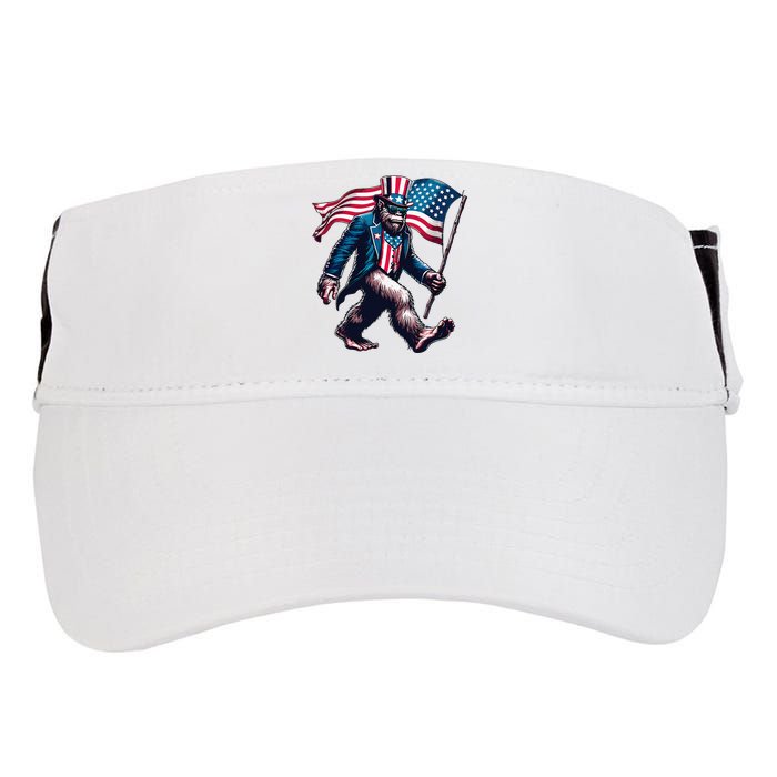 4th Of July Bigfoot Sasquatch American Flag Usa Adult Drive Performance Visor