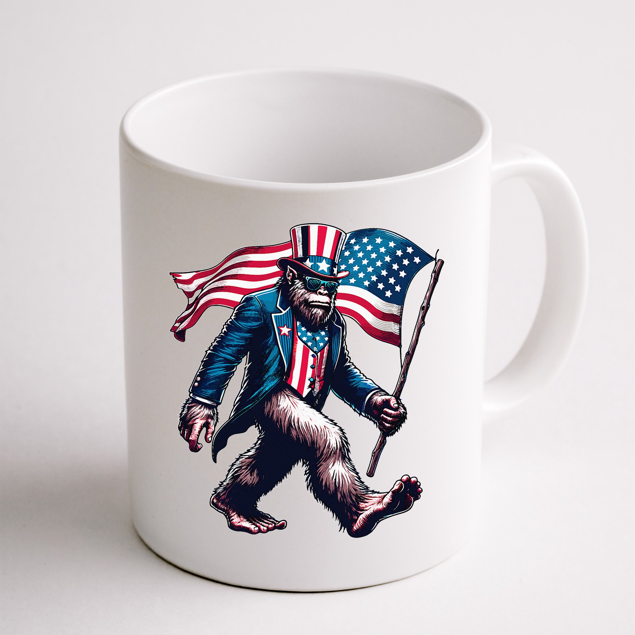 4th Of July Bigfoot Sasquatch American Flag Usa Mug