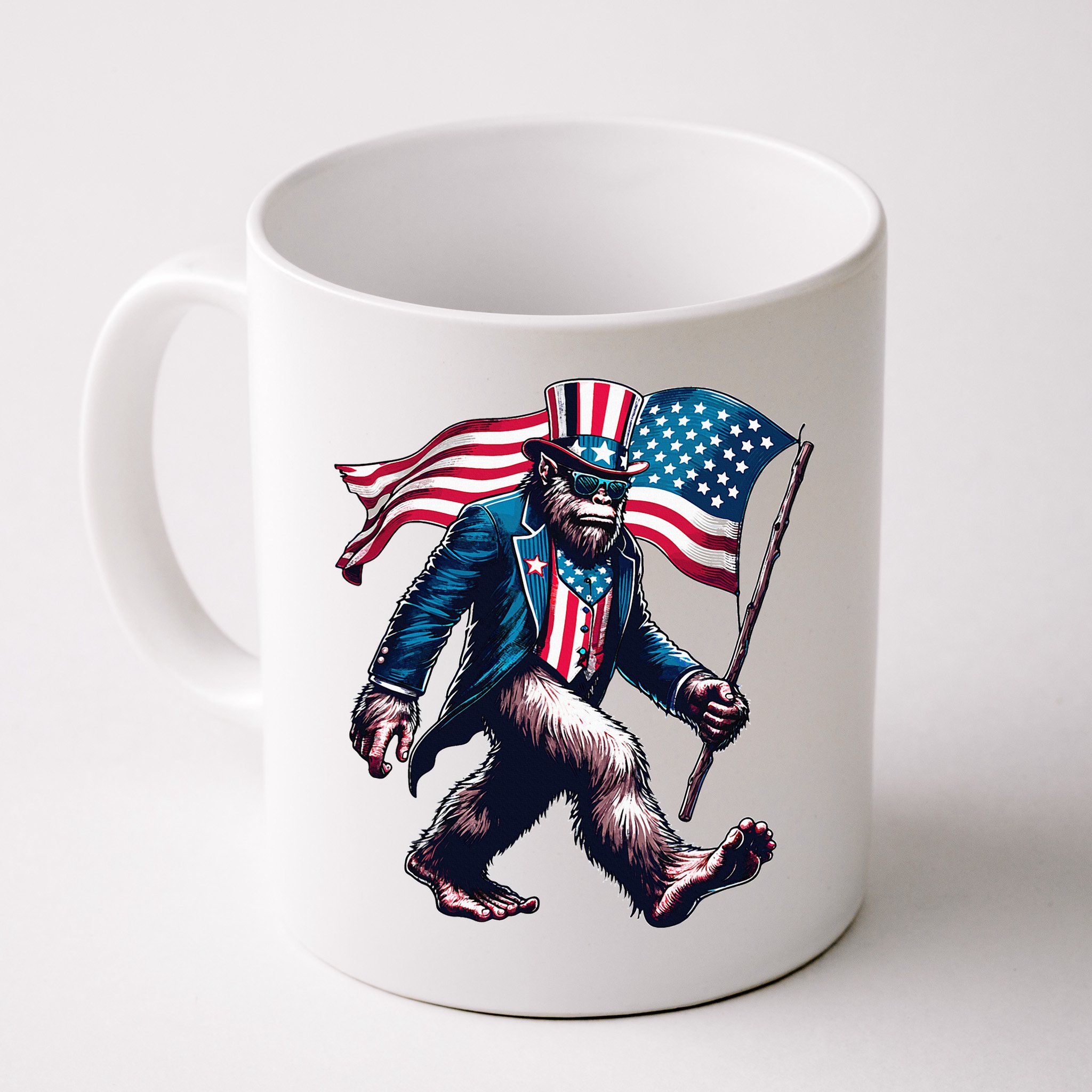 4th Of July Bigfoot Sasquatch American Flag Usa Mug