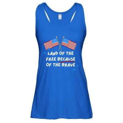 4th Of July: Land Of The Free Because Of The Brave Funny Gift Ladies Essential Flowy Tank