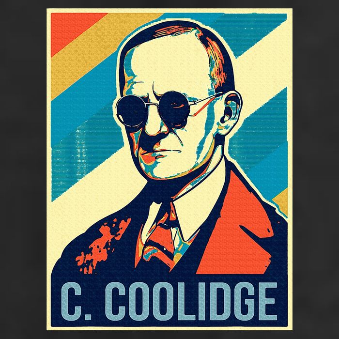 4th Of July Calvin Coolidge President Retro Patriotic 7 Panel Mesh Trucker Snapback Hat