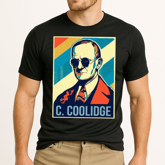 4th Of July Calvin Coolidge President Retro Patriotic Cooling Performance Crew T-Shirt