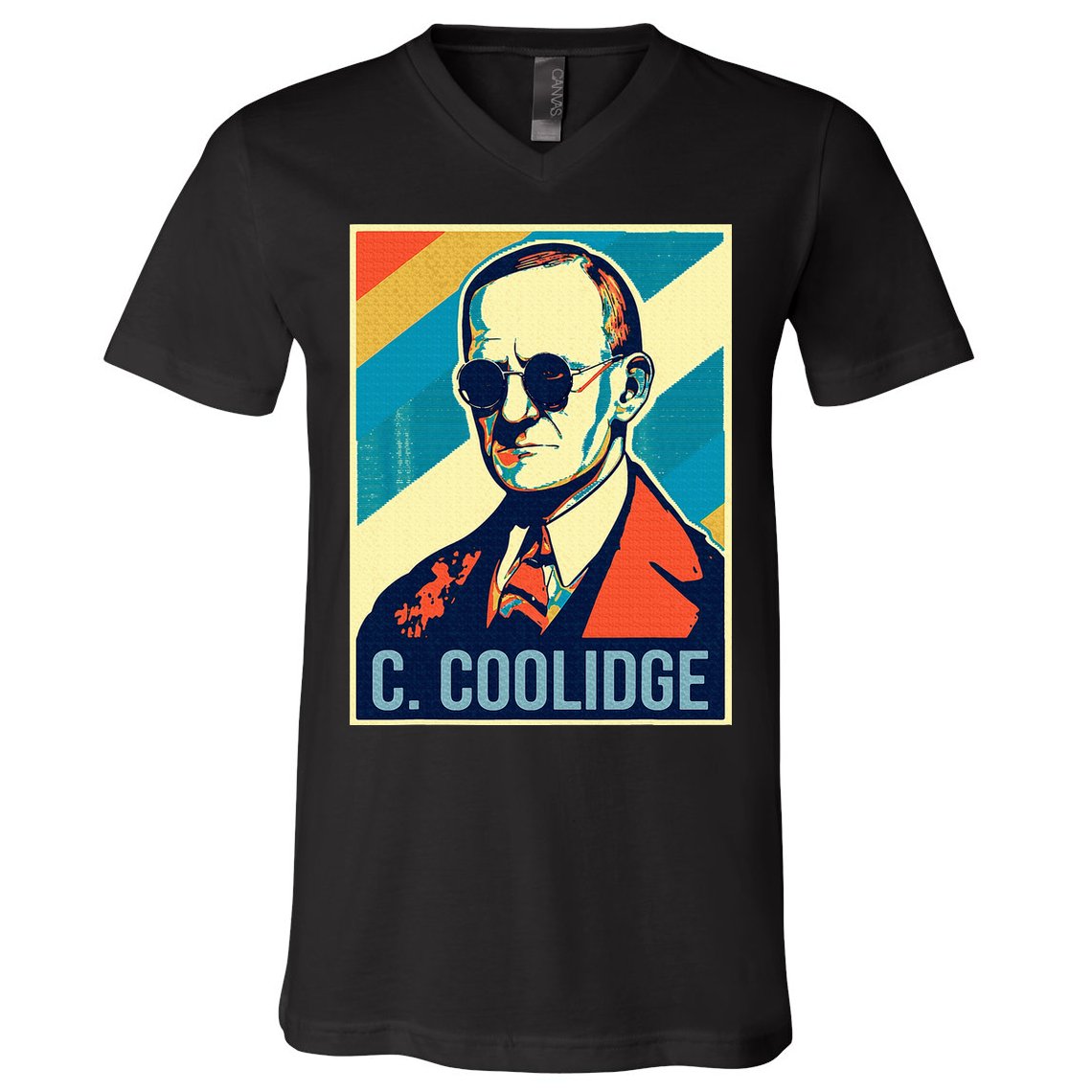 4th Of July Calvin Coolidge President Retro Patriotic V-Neck T-Shirt