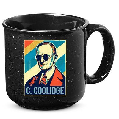 4th Of July Calvin Coolidge President Retro Patriotic 15oz Campfire Ceramic Mug