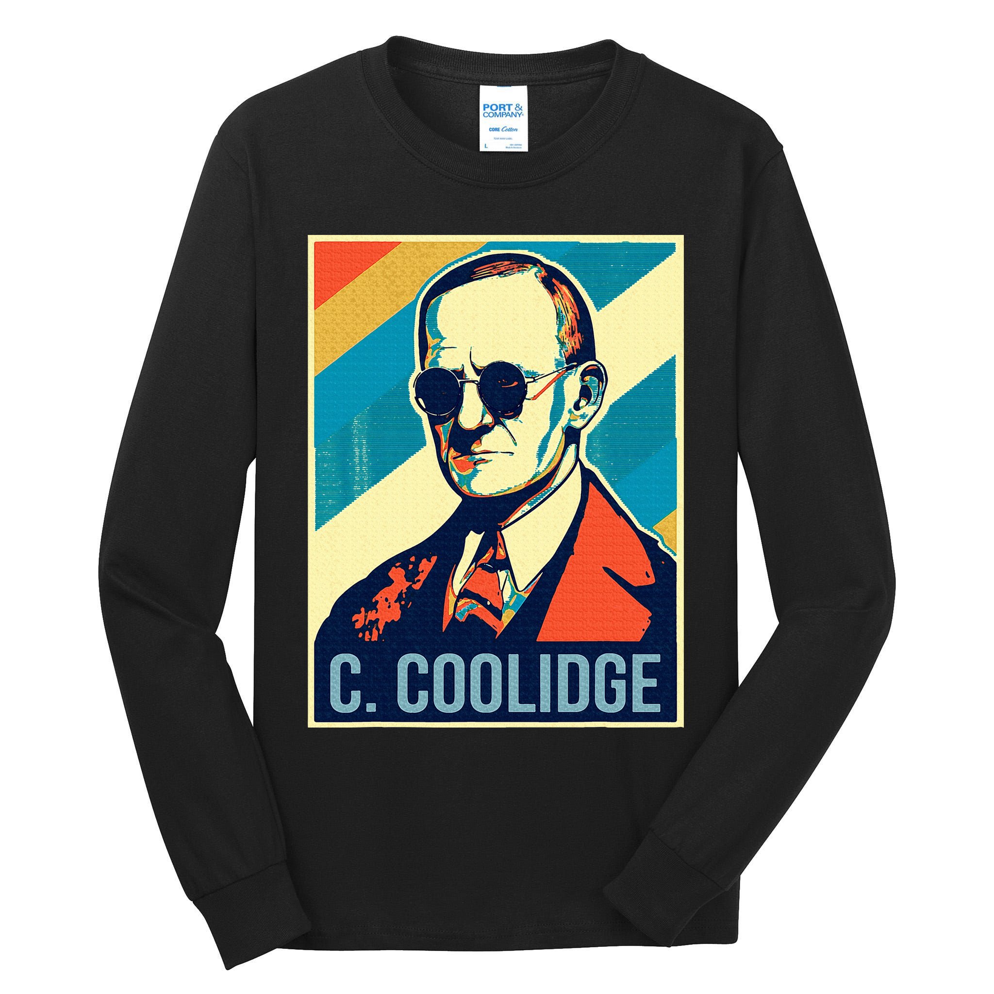 4th Of July Calvin Coolidge President Retro Patriotic Tall Long Sleeve T-Shirt