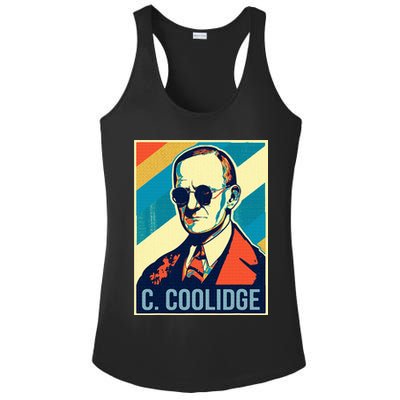 4th Of July Calvin Coolidge President Retro Patriotic Ladies PosiCharge Competitor Racerback Tank