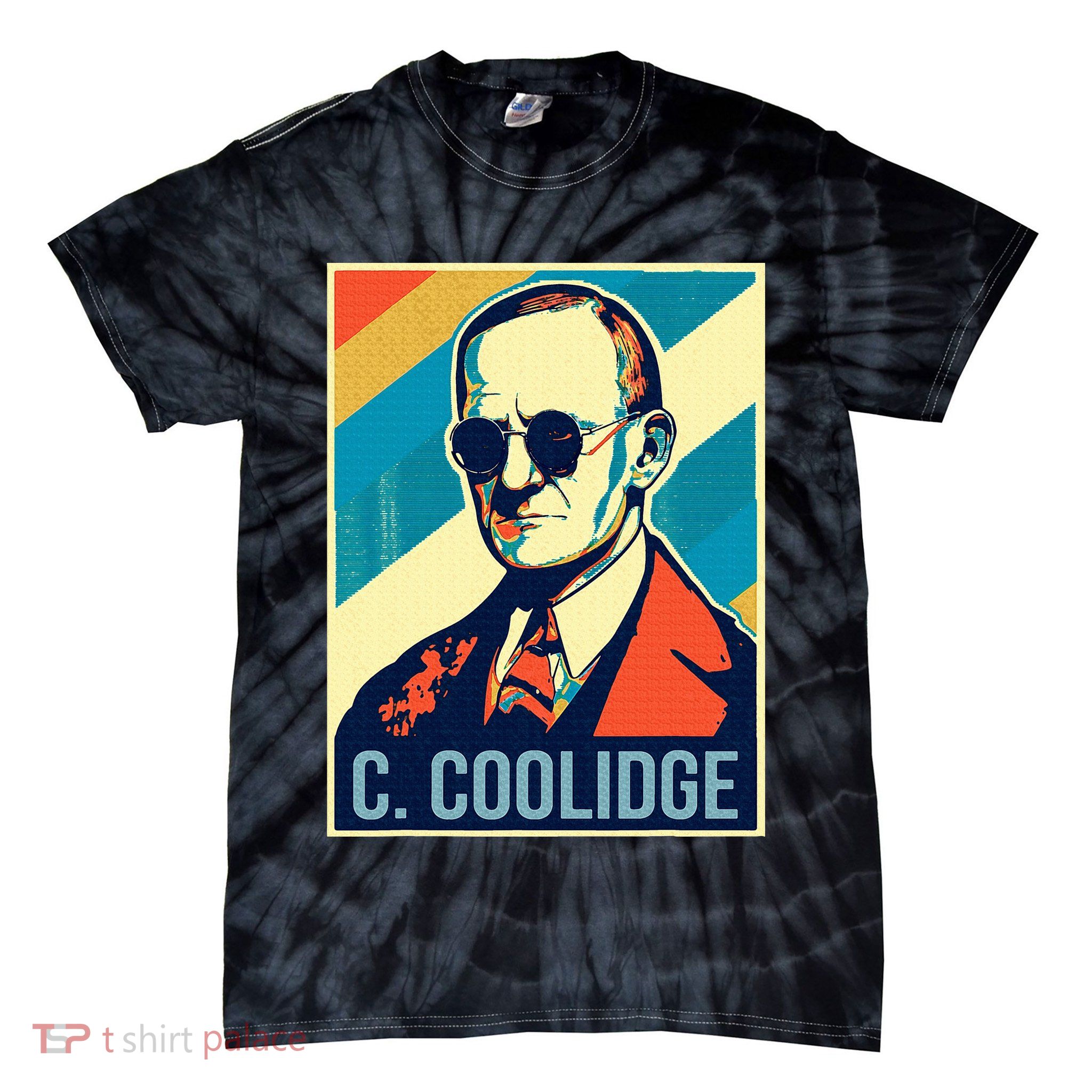 4th Of July Calvin Coolidge President Retro Patriotic Tie-Dye T-Shirt