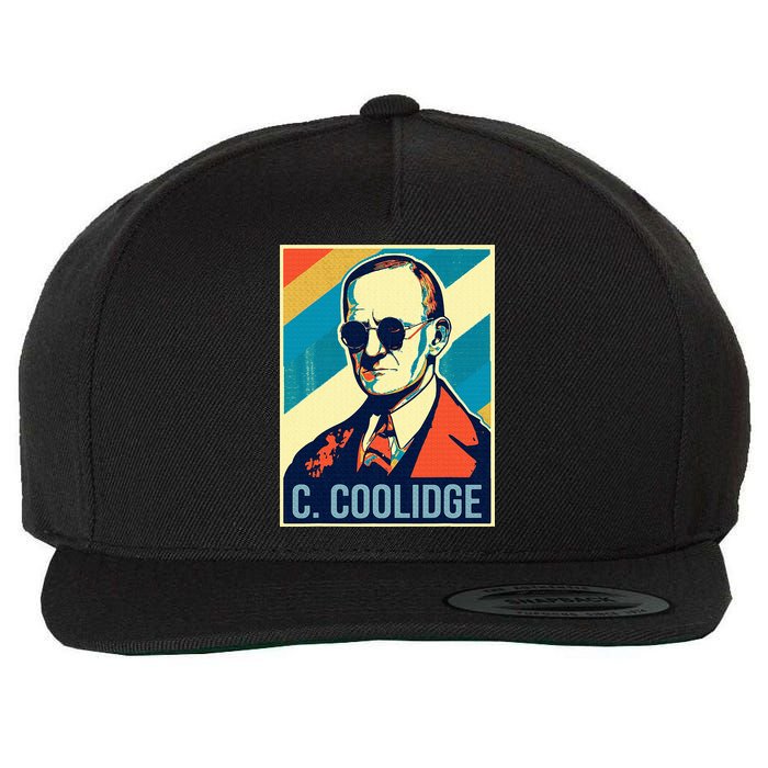 4th Of July Calvin Coolidge President Retro Patriotic Wool Snapback Cap