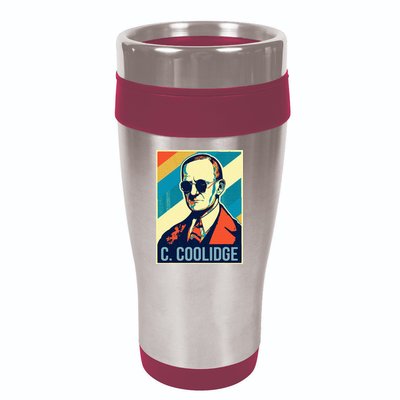 4th Of July Calvin Coolidge President Retro Patriotic 16oz Travel Tumbler