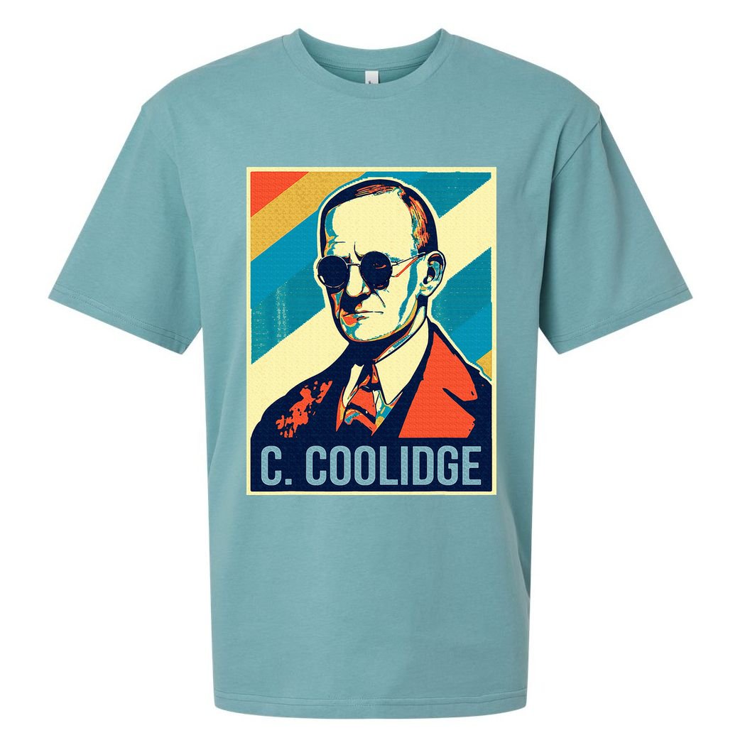 4th Of July Calvin Coolidge President Retro Patriotic Sueded Cloud Jersey T-Shirt