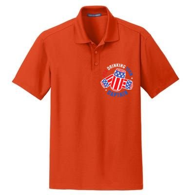 4th Of July Beer Can Flag Design USA Drinking Team Tees Dry Zone Grid Polo