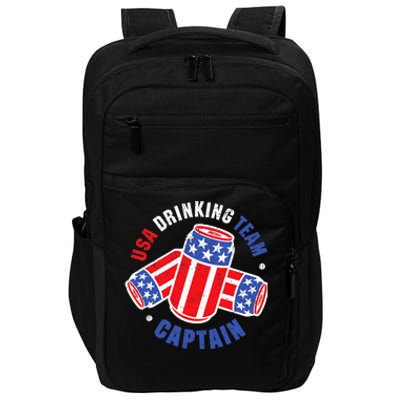 4th Of July Beer Can Flag Design USA Drinking Team Tees Impact Tech Backpack