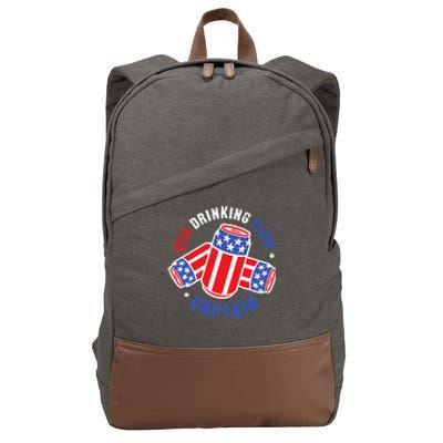 4th Of July Beer Can Flag Design USA Drinking Team Tees Cotton Canvas Backpack