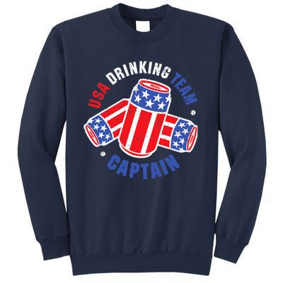 4th Of July Beer Can Flag Design USA Drinking Team Tees Sweatshirt