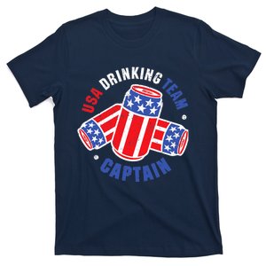 4th Of July Beer Can Flag Design USA Drinking Team Tees T-Shirt