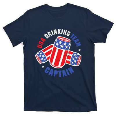 4th Of July Beer Can Flag Design USA Drinking Team Tees T-Shirt