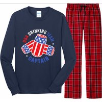 4th Of July Beer Can Flag Design USA Drinking Team Tees Long Sleeve Pajama Set