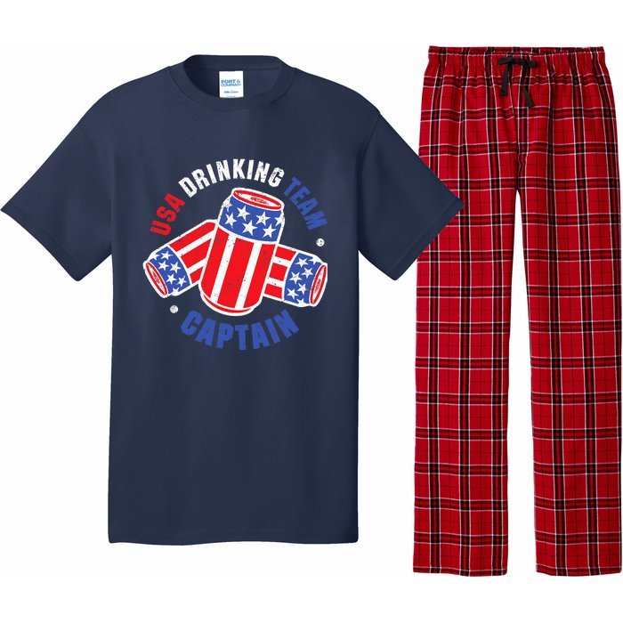 4th Of July Beer Can Flag Design USA Drinking Team Tees Pajama Set