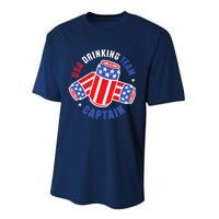 4th Of July Beer Can Flag Design USA Drinking Team Tees Performance Sprint T-Shirt