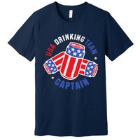 4th Of July Beer Can Flag Design USA Drinking Team Tees Premium T-Shirt