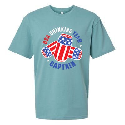 4th Of July Beer Can Flag Design USA Drinking Team Tees Sueded Cloud Jersey T-Shirt