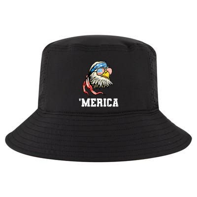 4th Of July Merica Usa Flag Bald Eagle Patriotic Veteran Cool Comfort Performance Bucket Hat