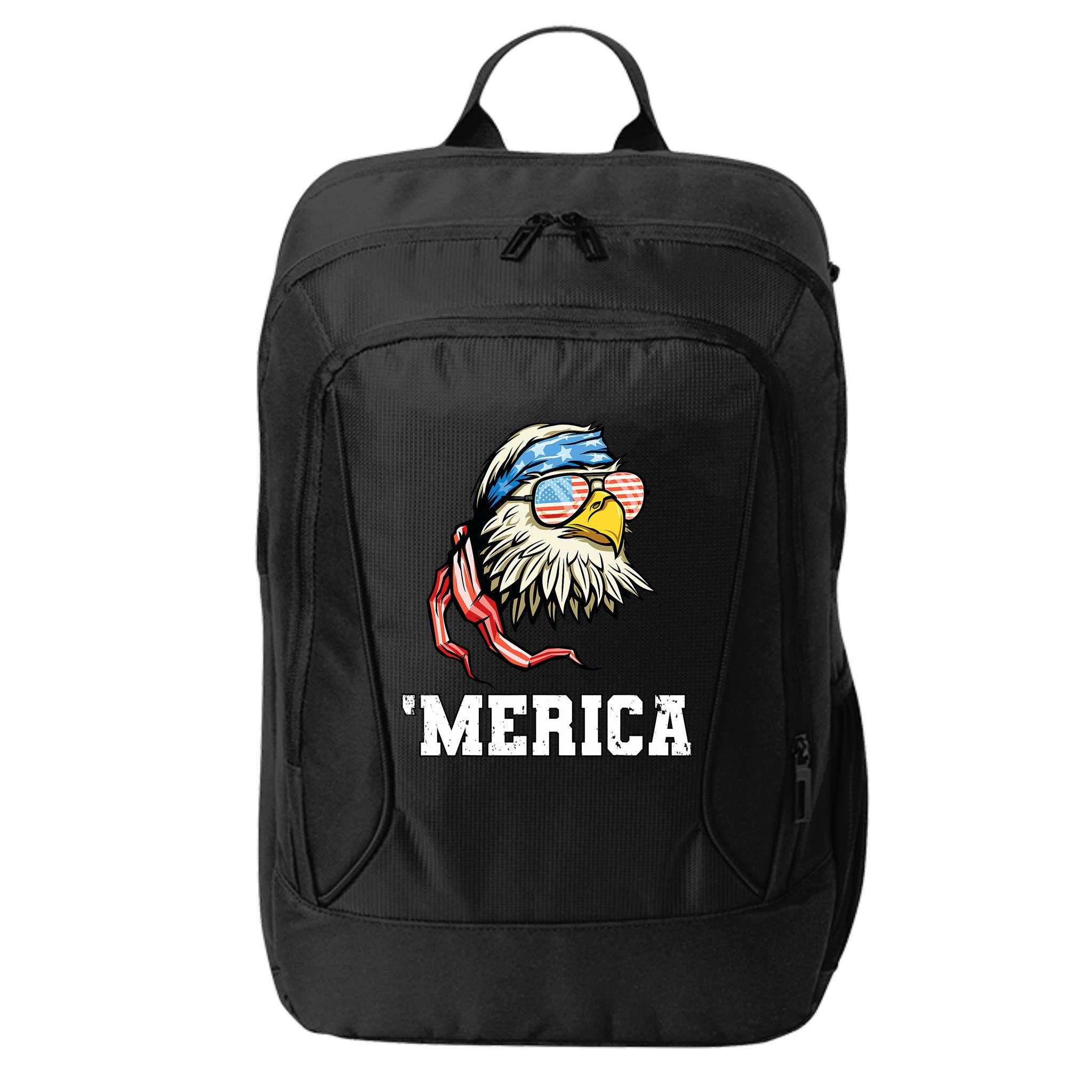 4th Of July Merica Usa Flag Bald Eagle Patriotic Veteran City Backpack