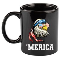 4th Of July Merica Usa Flag Bald Eagle Patriotic Veteran 11oz C Handle Ceramic Mug