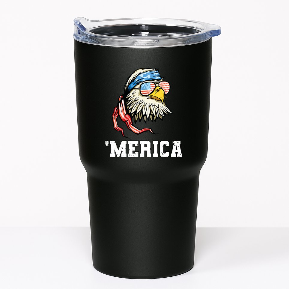 4th Of July Merica Usa Flag Bald Eagle Patriotic Veteran Tumbler
