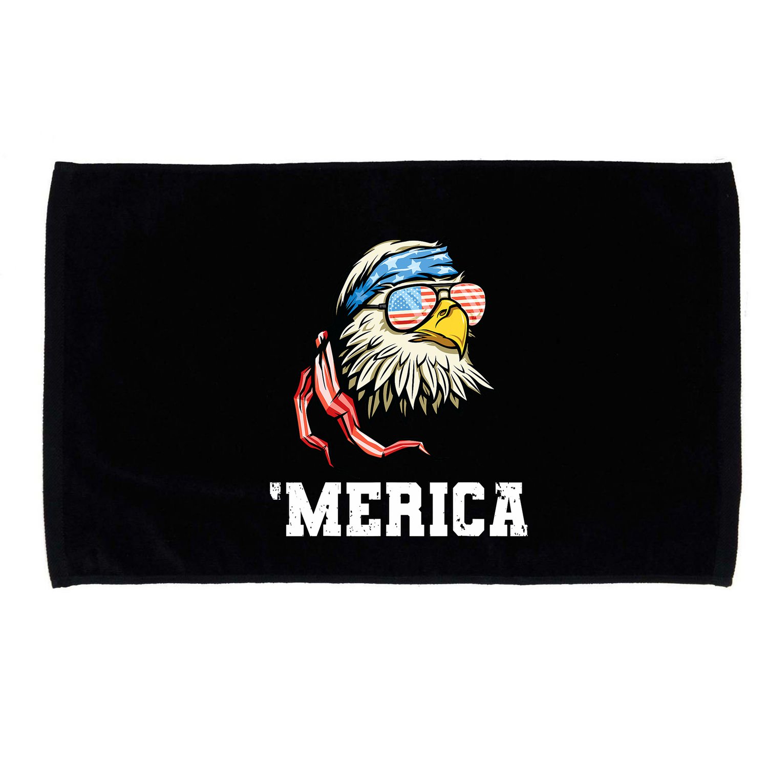 4th Of July Merica Usa Flag Bald Eagle Patriotic Veteran Microfiber Hand Towel
