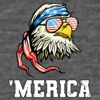 4th Of July Merica Usa Flag Bald Eagle Patriotic Veteran 7 Panel Mesh Trucker Snapback Hat