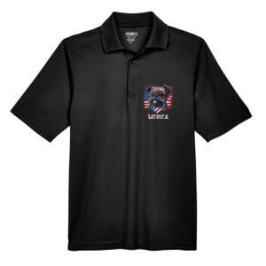 4th Of July Patriotic Brussels Griffon Dog Merica Men's Origin Performance Pique Polo